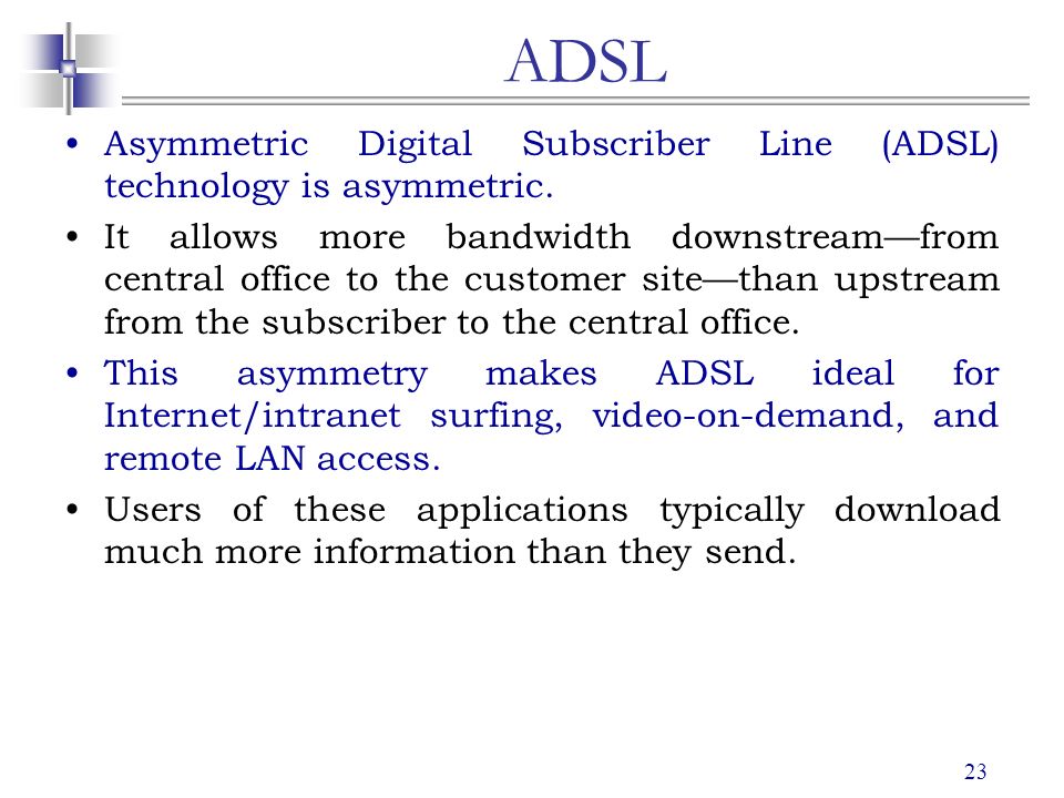 An analysis of the digital subscriber line technology